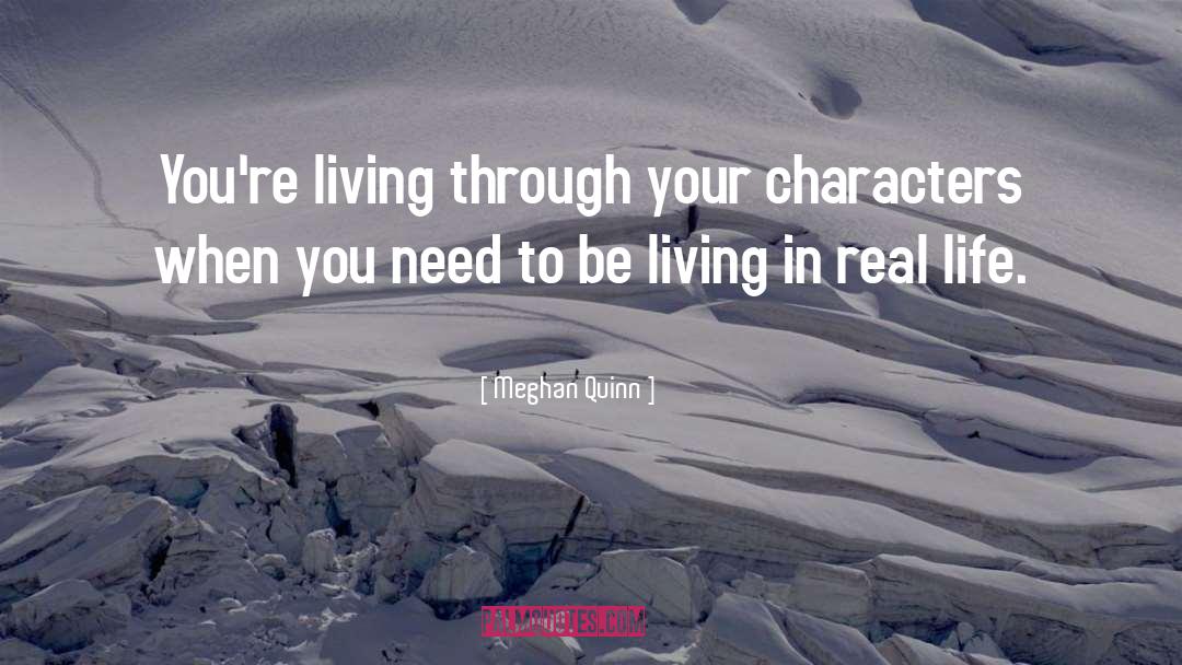 Meghan Quinn Quotes: You're living through your characters