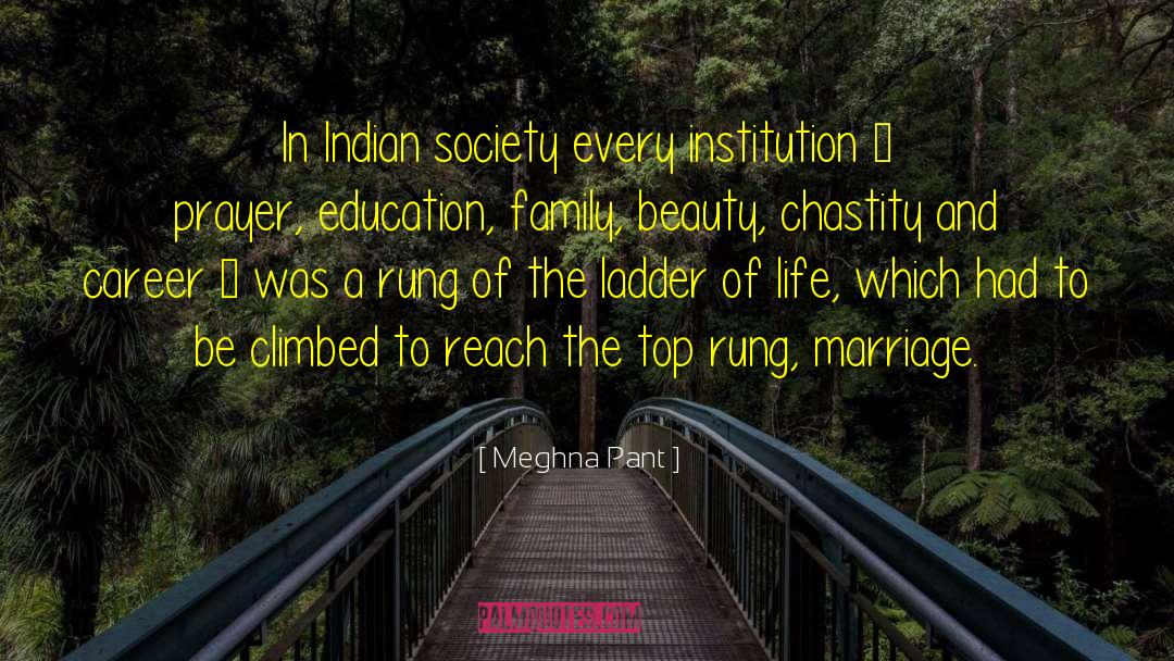 Meghna Pant Quotes: In Indian society every institution