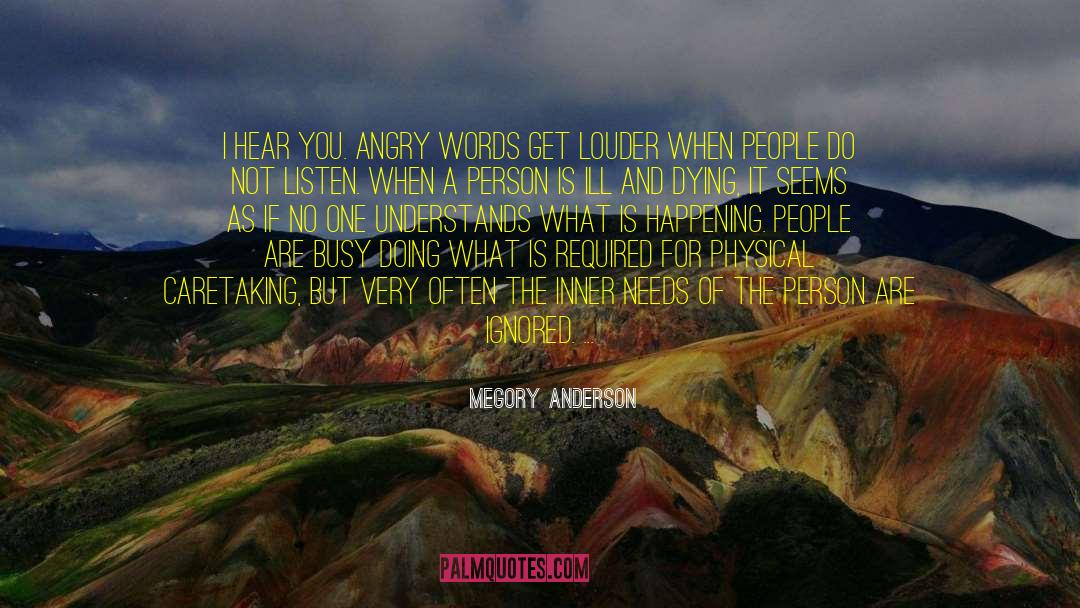 Megory Anderson Quotes: I hear you. Angry words