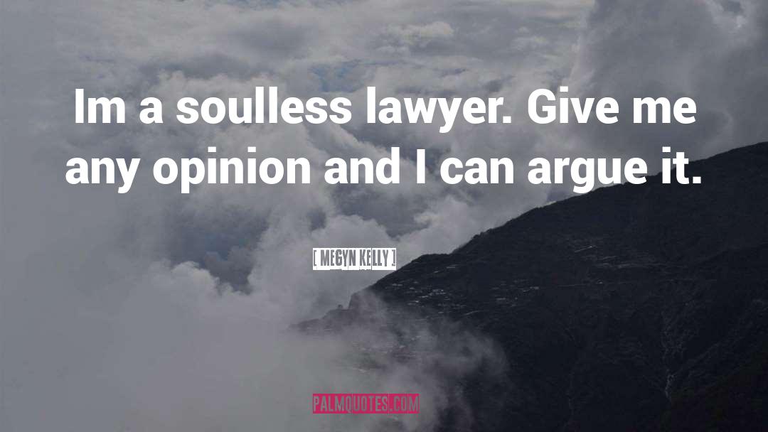 Megyn Kelly Quotes: Im a soulless lawyer. Give