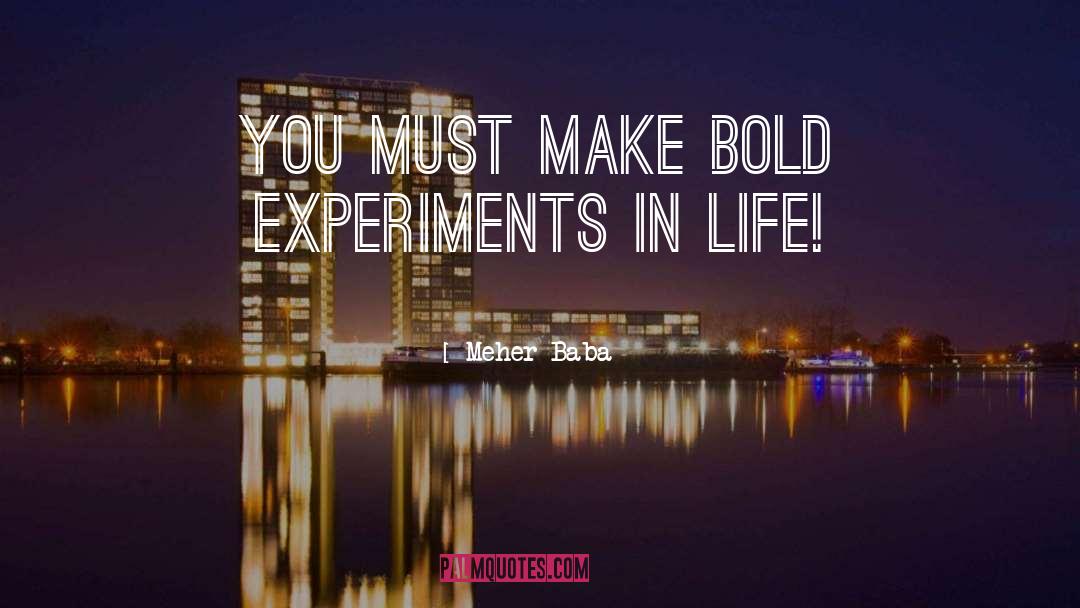 Meher Baba Quotes: You must make bold experiments