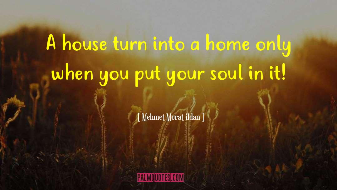 Mehmet Murat Ildan Quotes: A house turn into a