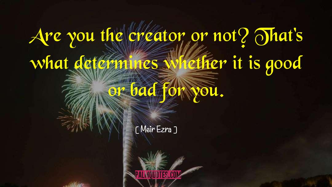 Meir Ezra Quotes: Are you the creator or