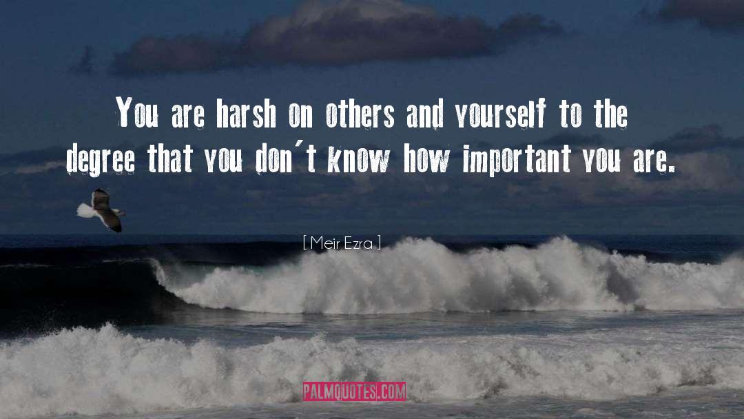 Meir Ezra Quotes: You are harsh on others