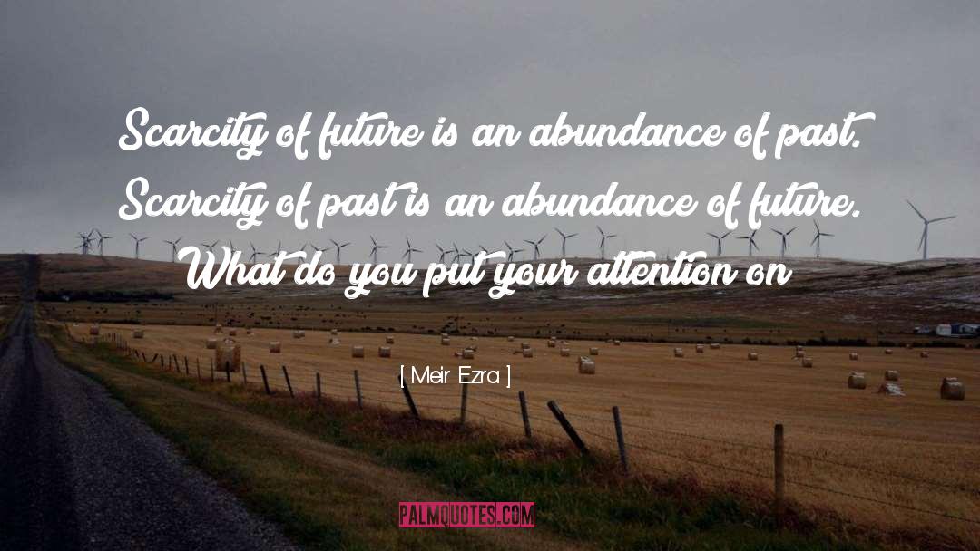 Meir Ezra Quotes: Scarcity of future is an