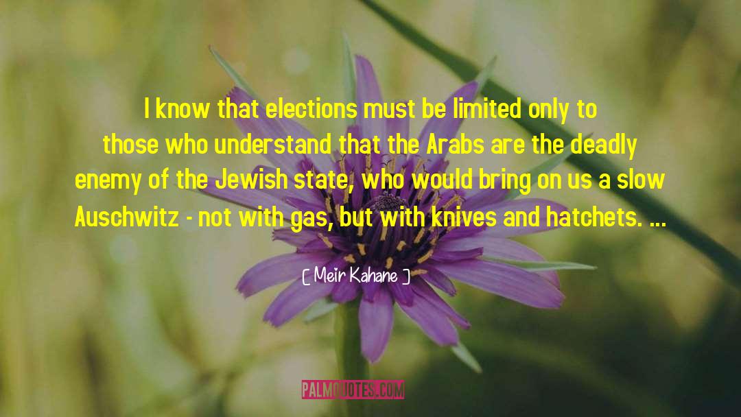 Meir Kahane Quotes: I know that elections must