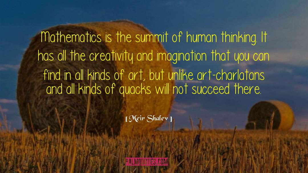 Meir Shalev Quotes: Mathematics is the summit of