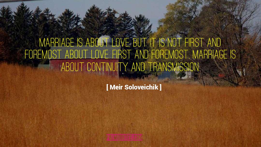 Meir Soloveichik Quotes: Marriage is about love, but