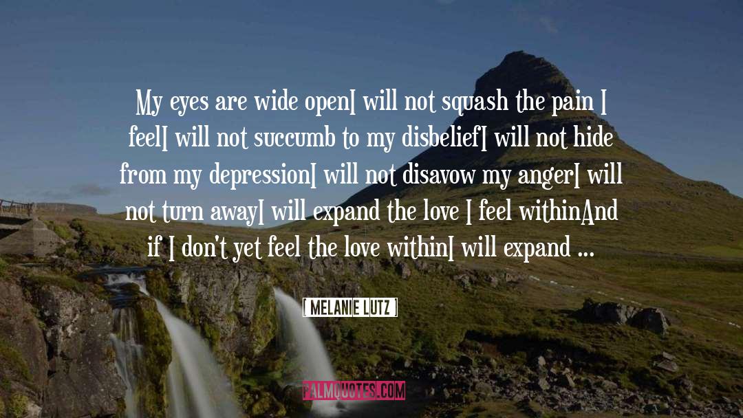 Melanie Lutz Quotes: My eyes are wide open<br