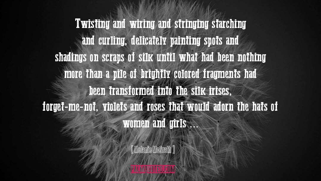 Melanie McGrath Quotes: Twisting and wiring and stringing