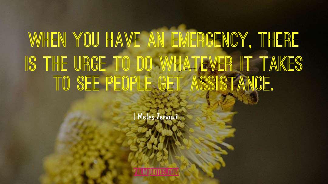 Meles Zenawi Quotes: When you have an emergency,