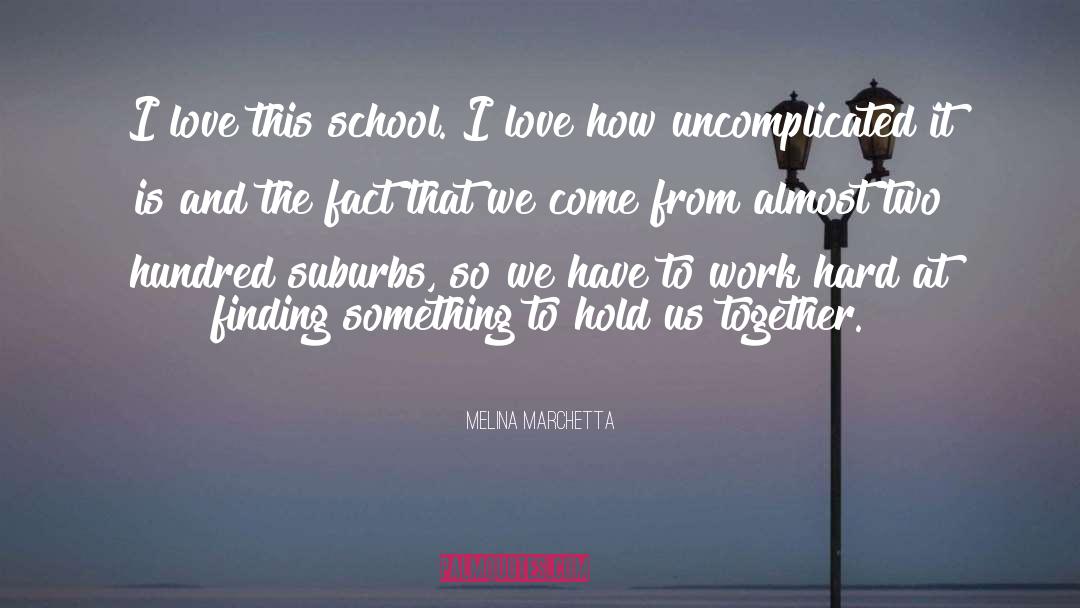 Melina Marchetta Quotes: I love this school. I