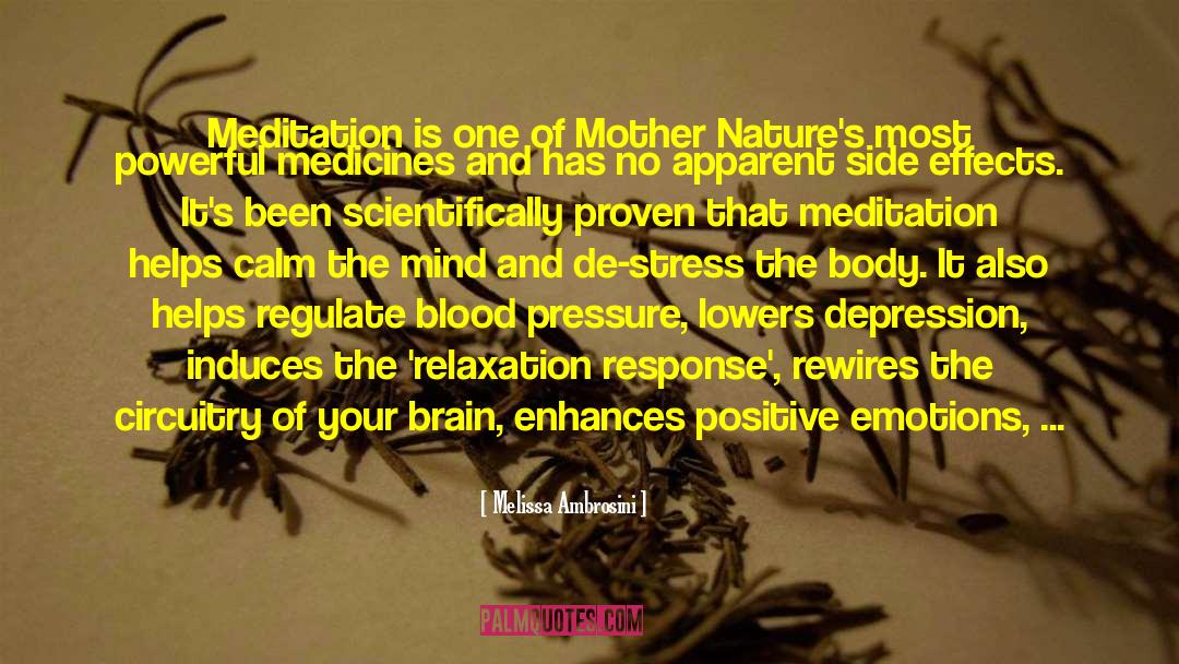 Melissa Ambrosini Quotes: Meditation is one of Mother
