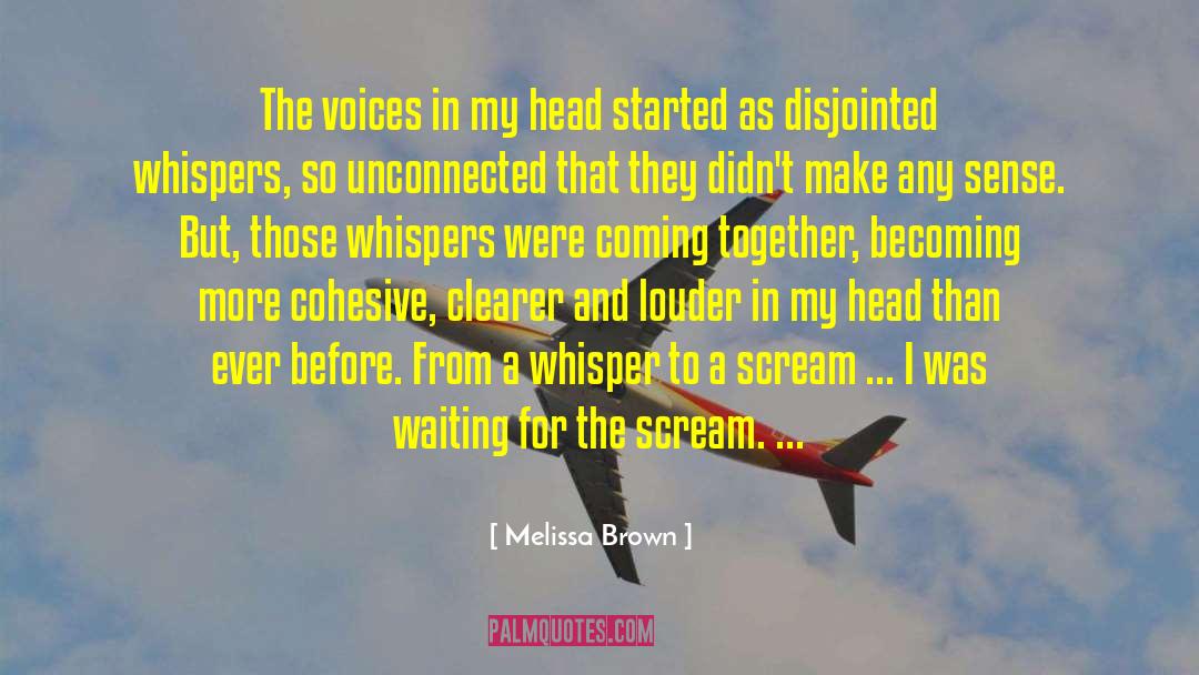 Melissa Brown Quotes: The voices in my head