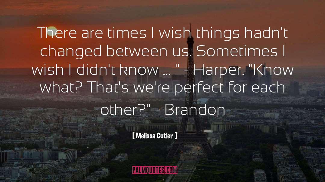 Melissa Cutler Quotes: There are times I wish