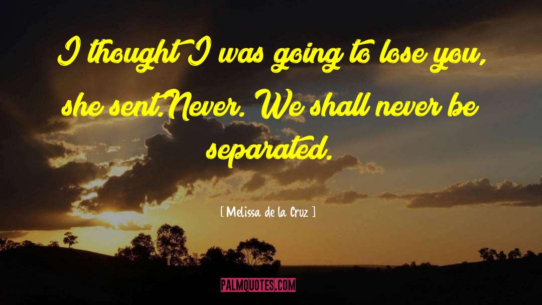 Melissa De La Cruz Quotes: I thought I was going