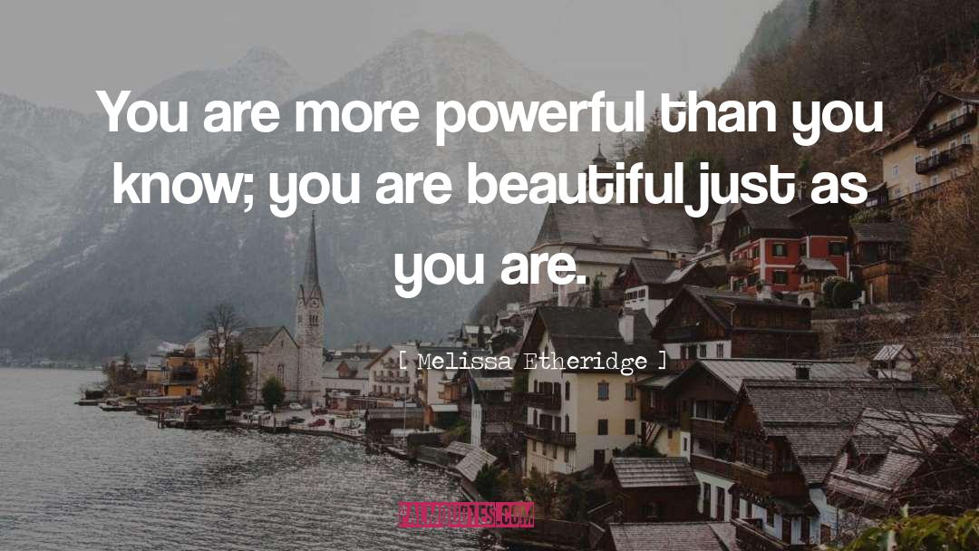 Melissa Etheridge Quotes: You are more powerful than