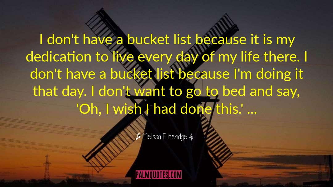 Melissa Etheridge Quotes: I don't have a bucket