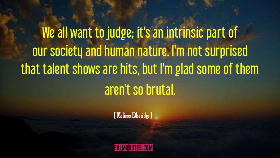 Melissa Etheridge Quotes: We all want to judge;