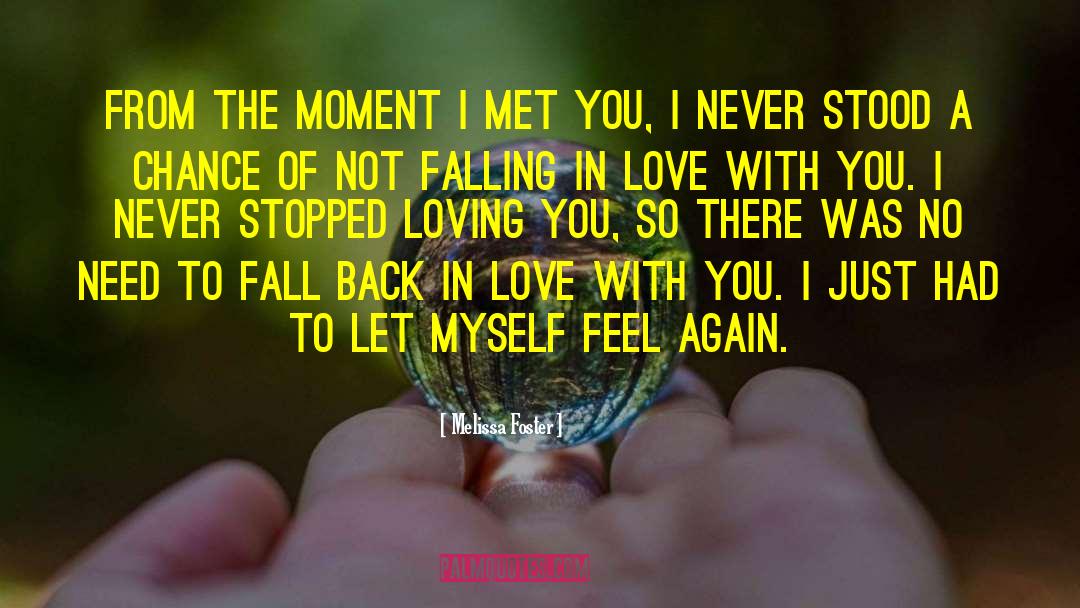 Melissa Foster Quotes: From the moment I met