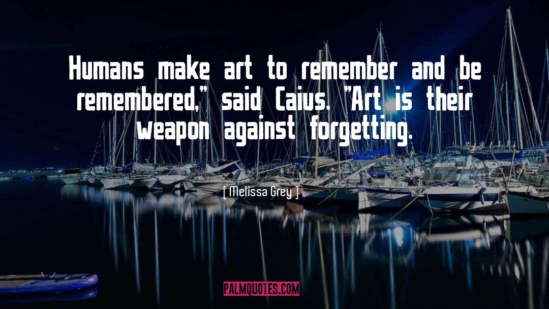 Melissa Grey Quotes: Humans make art to remember