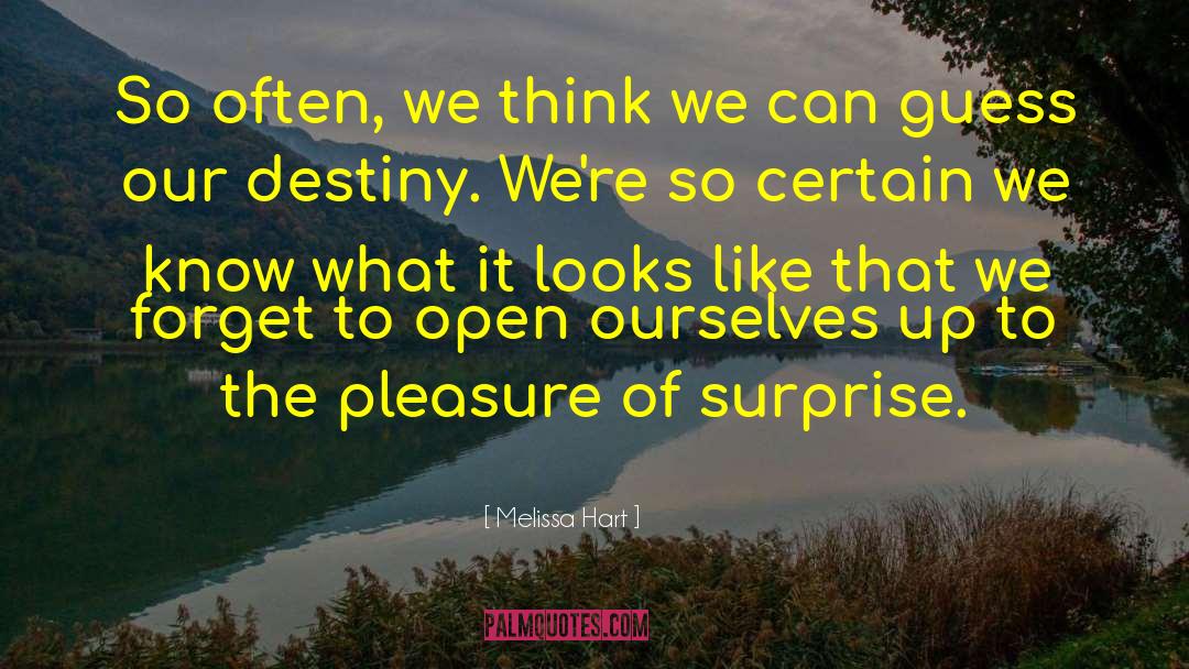 Melissa Hart Quotes: So often, we think we