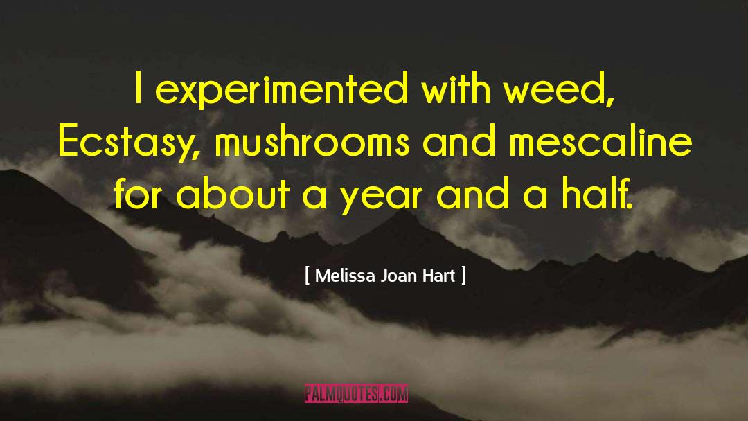 Melissa Joan Hart Quotes: I experimented with weed, Ecstasy,