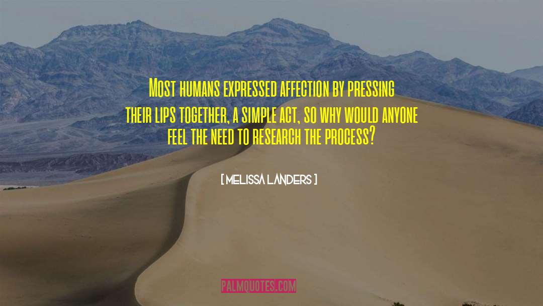 Melissa Landers Quotes: Most humans expressed affection by