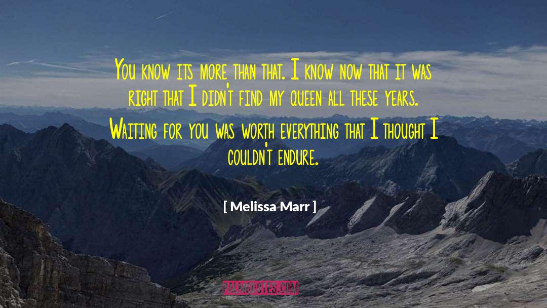 Melissa Marr Quotes: You know its more than