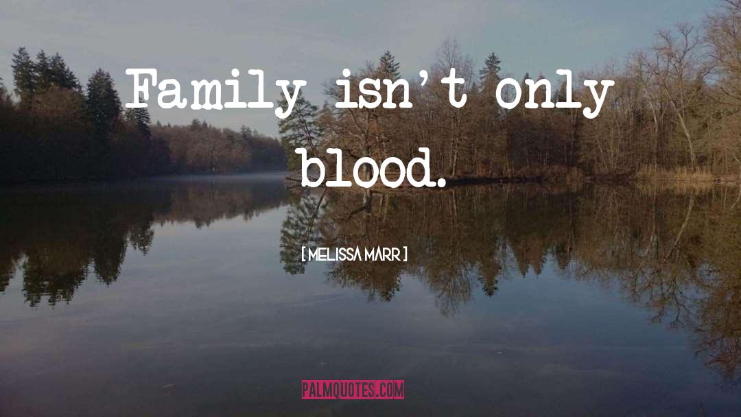 Melissa Marr Quotes: Family isn't only blood.