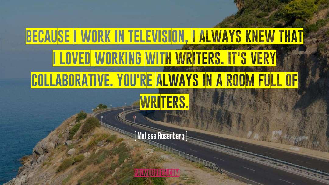 Melissa Rosenberg Quotes: Because I work in television,