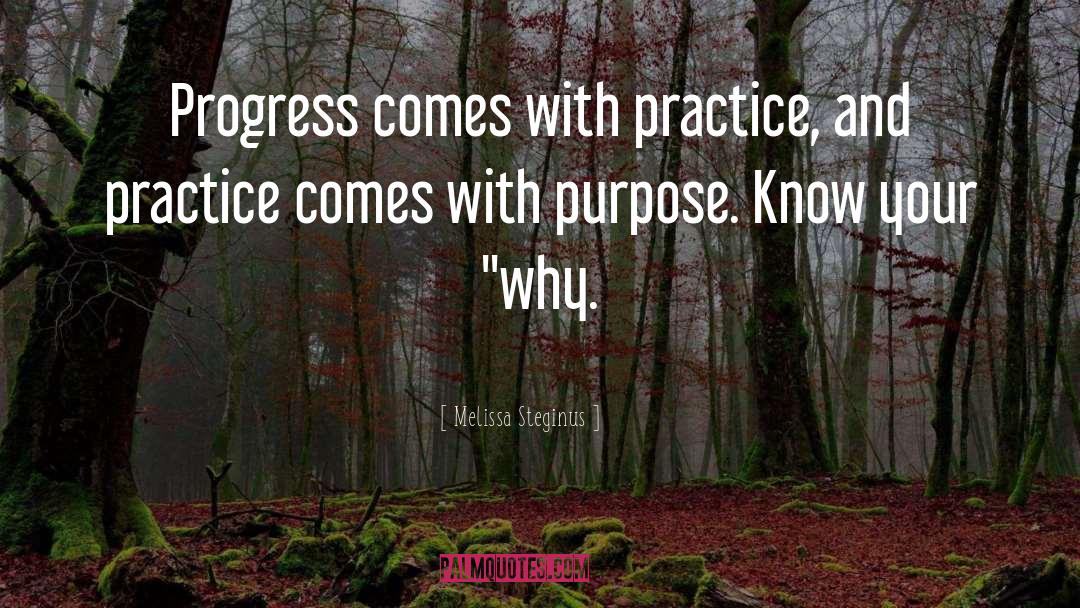 Melissa Steginus Quotes: Progress comes with practice, and