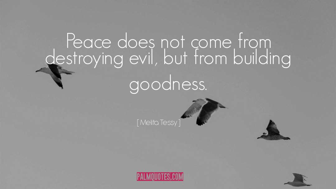 Melita Tessy Quotes: Peace does not come from
