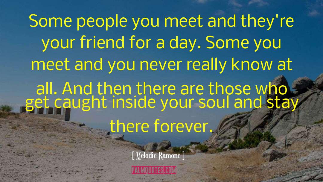 Melodie Ramone Quotes: Some people you meet and