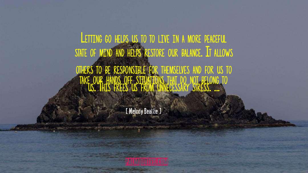 Melody Beattie Quotes: Letting go helps us to