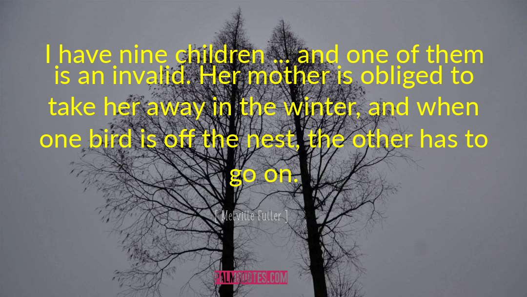 Melville Fuller Quotes: I have nine children ...