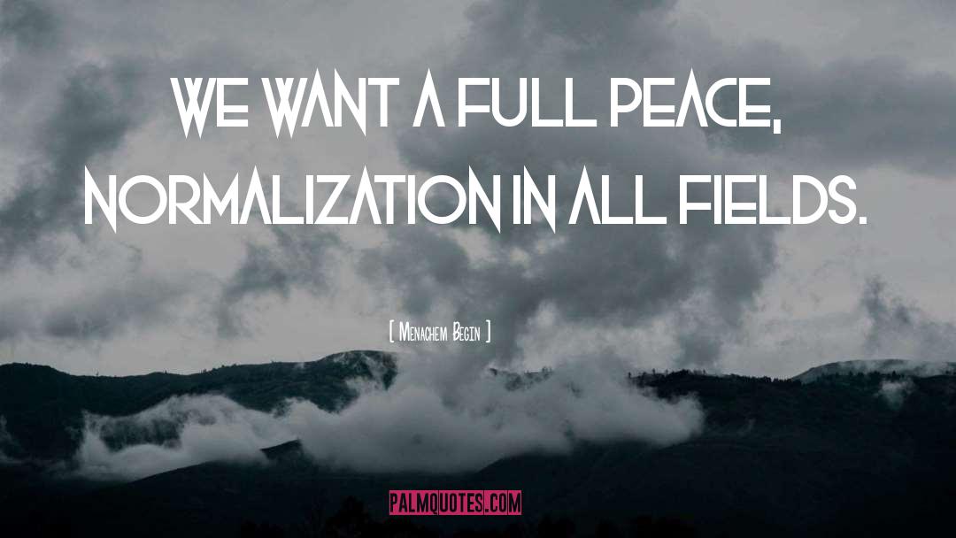 Menachem Begin Quotes: We want a full peace,