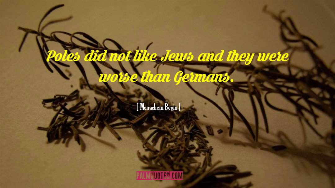 Menachem Begin Quotes: Poles did not like Jews