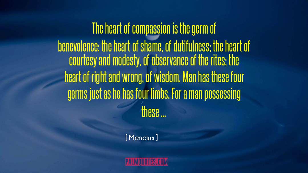 Mencius Quotes: The heart of compassion is
