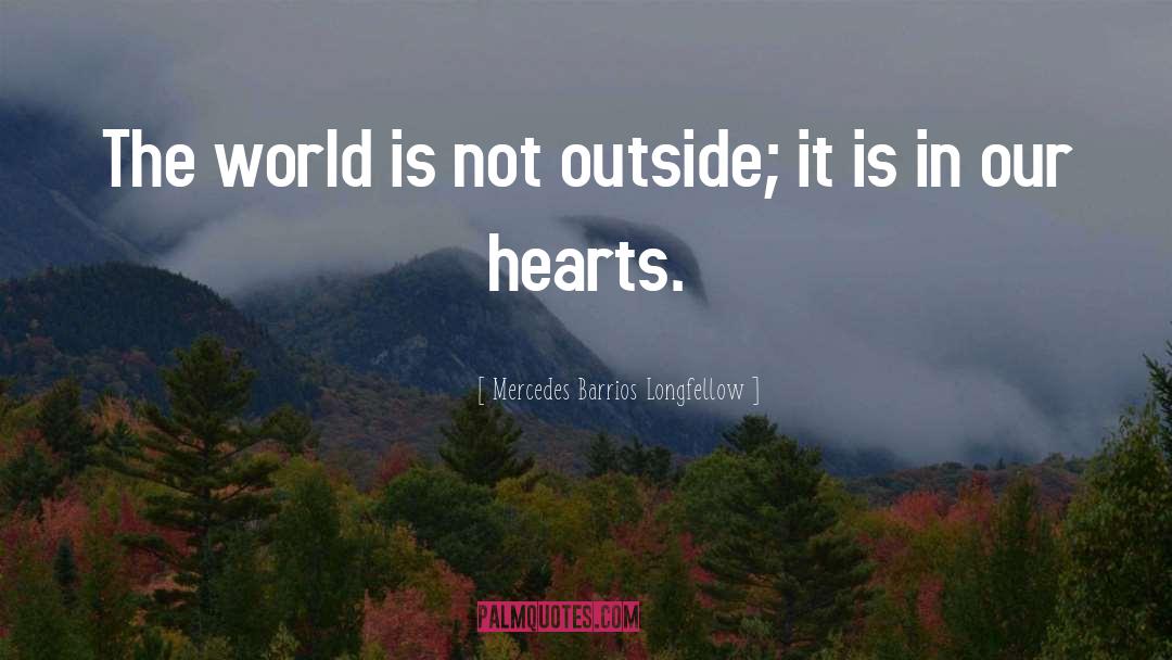 Mercedes Barrios Longfellow Quotes: The world is not outside;