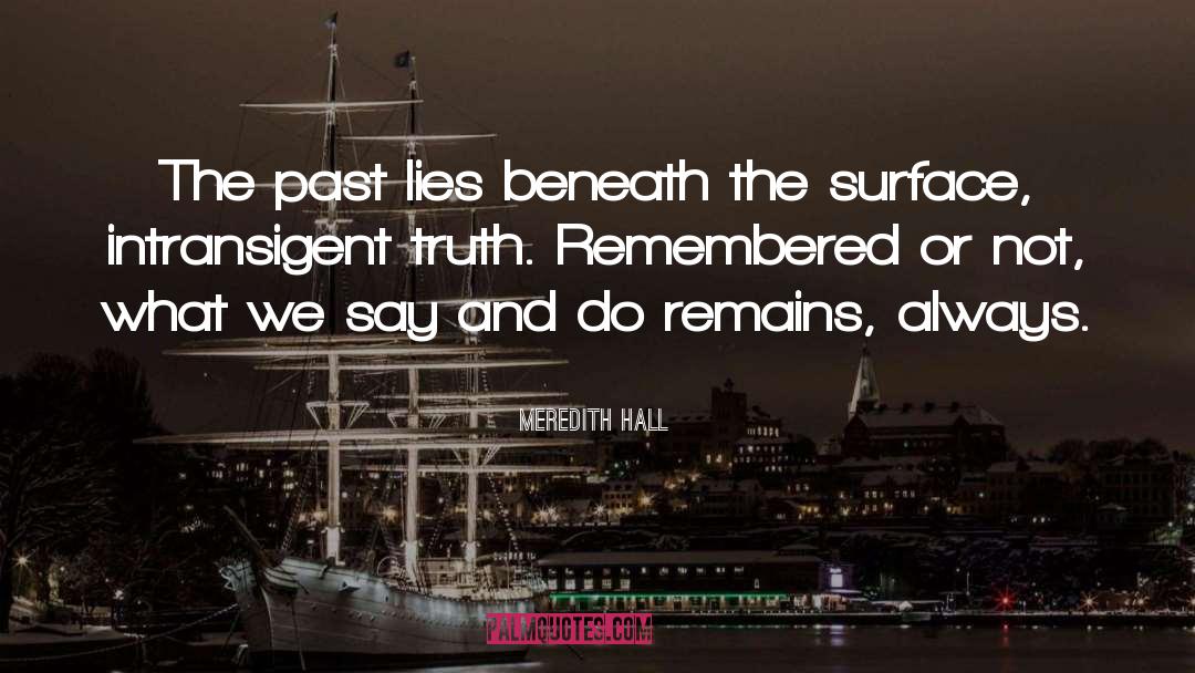 Meredith Hall Quotes: The past lies beneath the