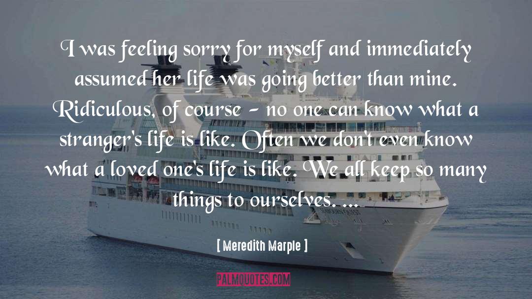 Meredith Marple Quotes: I was feeling sorry for