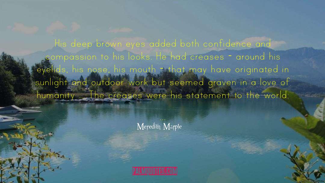 Meredith Marple Quotes: His deep brown eyes added