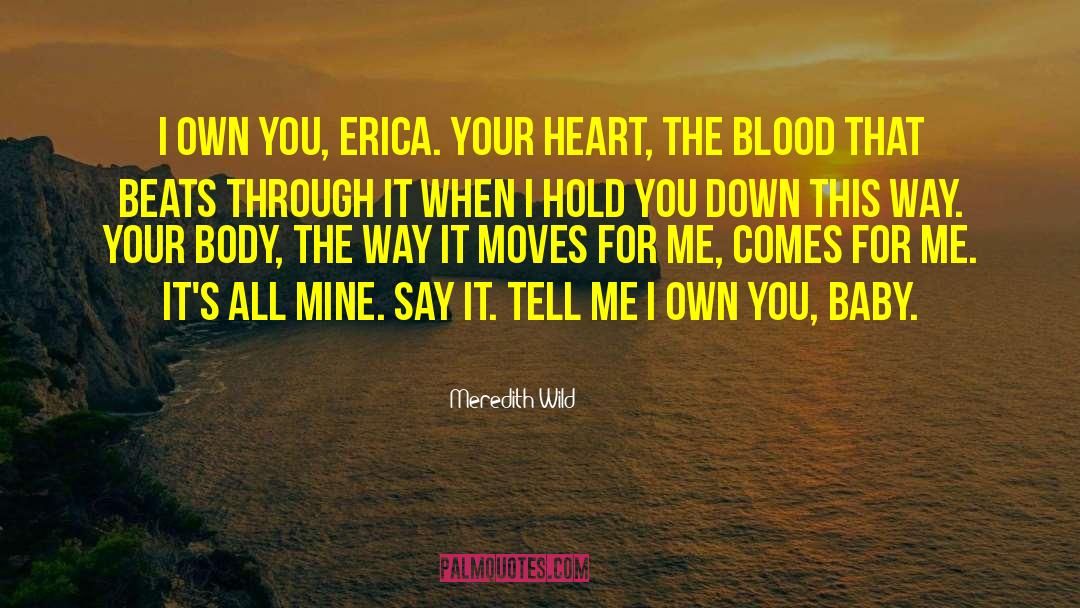 Meredith Wild Quotes: I own you, Erica. Your