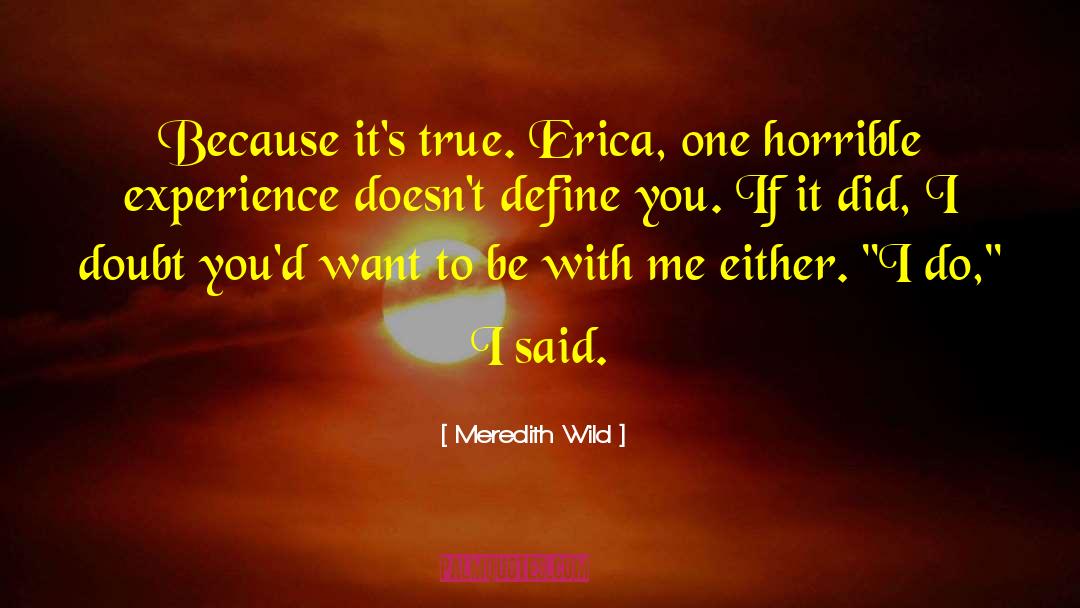 Meredith Wild Quotes: Because it's true. Erica, one