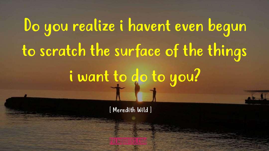 Meredith Wild Quotes: Do you realize i havent