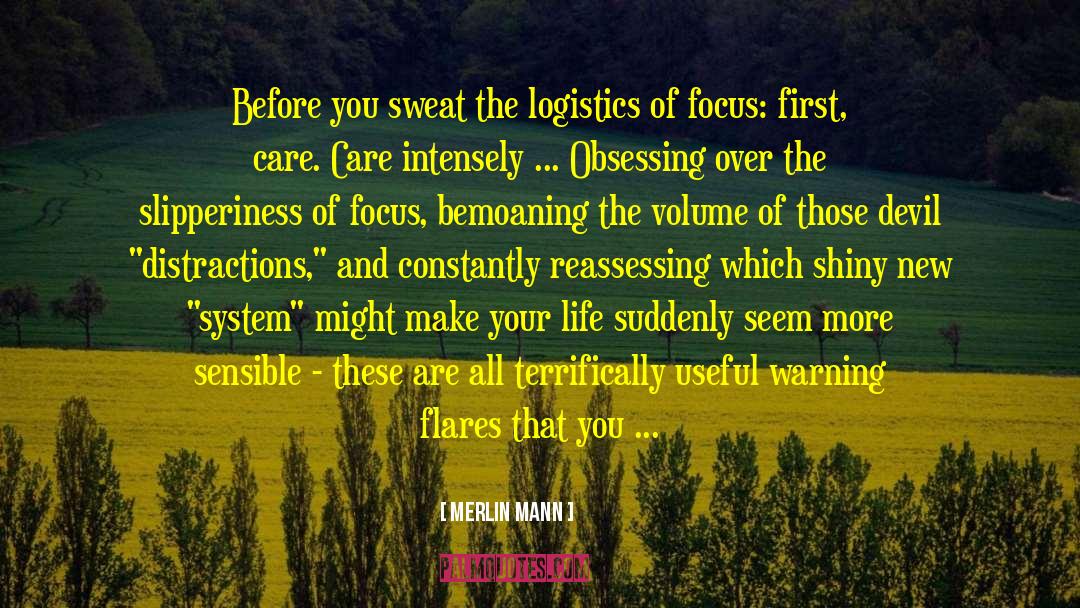 Merlin Mann Quotes: Before you sweat the logistics