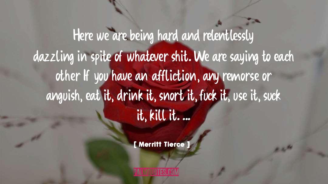 Merritt Tierce Quotes: Here we are being hard