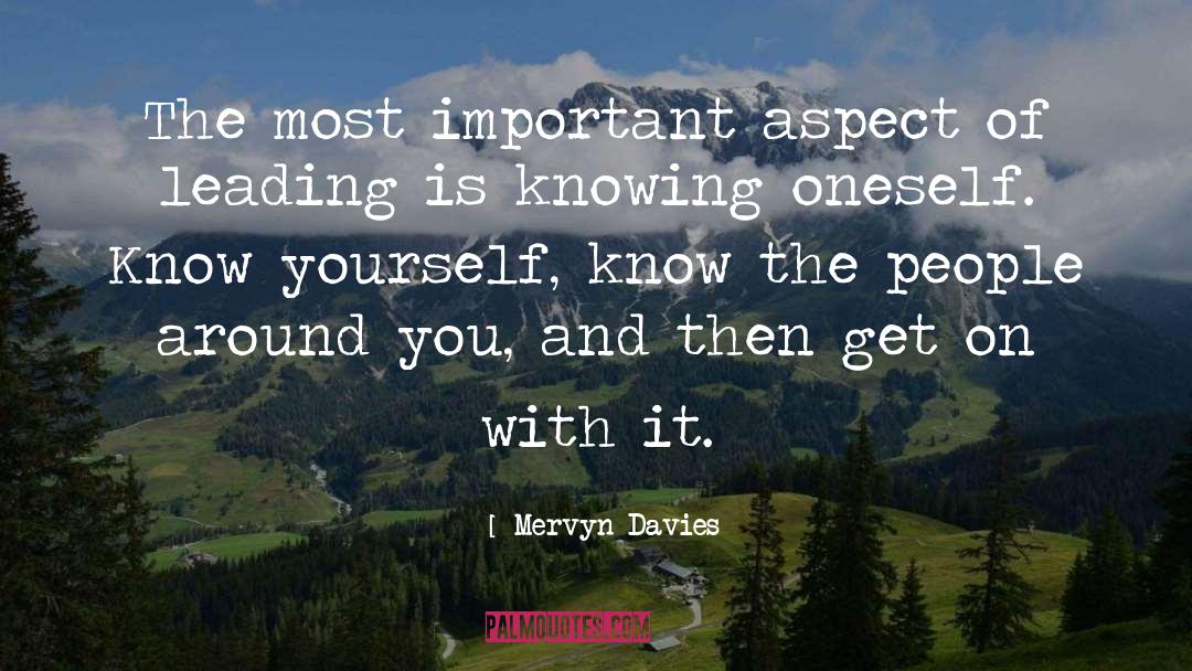 Mervyn Davies Quotes: The most important aspect of