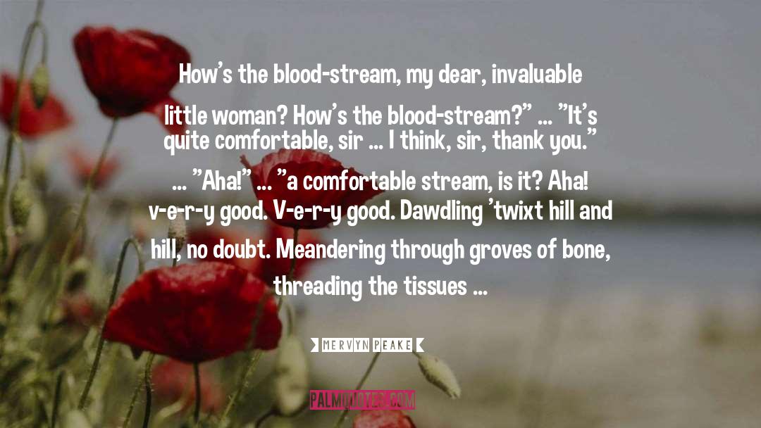 Mervyn Peake Quotes: How's the blood-stream, my dear,